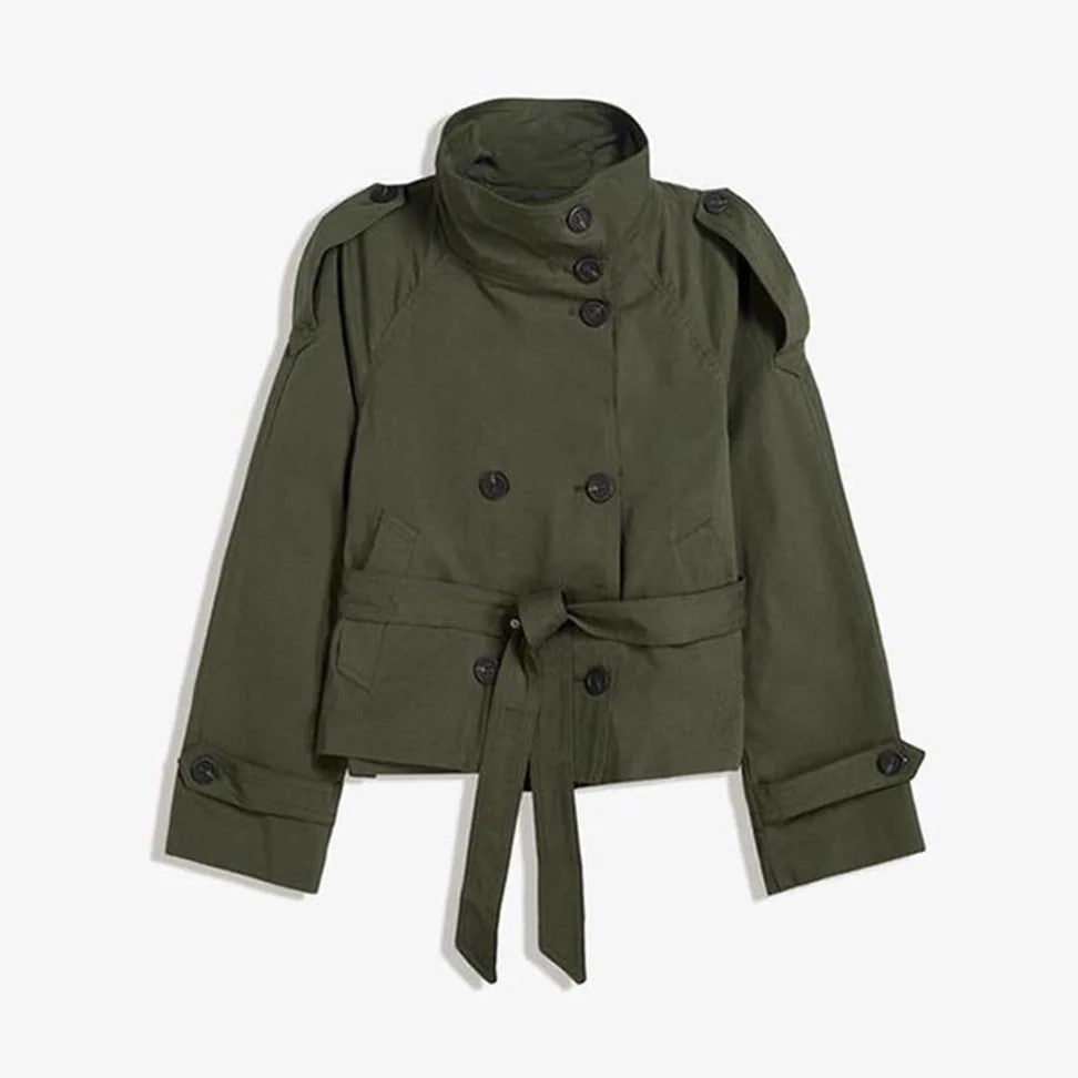 Élise™ Luxe Cropped Belted Trench Coat