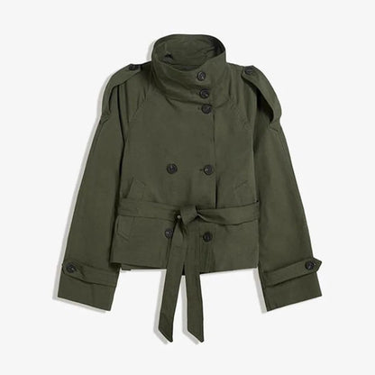 Élise™ Luxe Cropped Belted Trench Coat