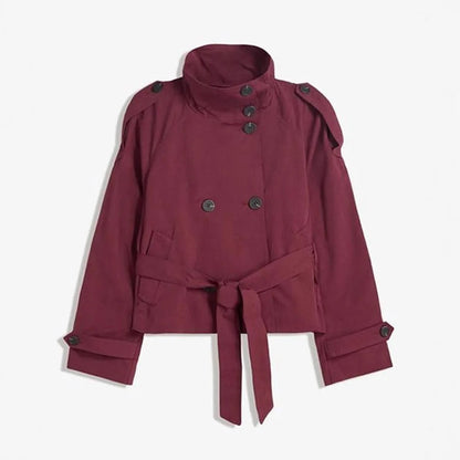 Élise™ Luxe Cropped Belted Trench Coat